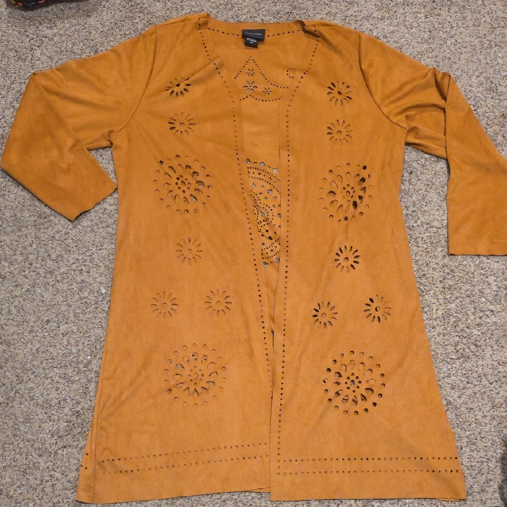Liv Los Angeles Tan Cardigan with Cutout Design
